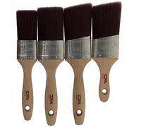 Coral 31748 Aspire 4 Piece Paint Brush Set Professional Firm Straight Oval Profile for Fast Accurate Ultra-Smooth Finish with Trade Emulsion Gloss FSC Wood 1.5", 2", 2" Angled, 2" Angled Stubby