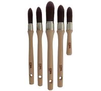 Coral 33719 Aspire 5 Piece Round Sash Paint Brush Set Professional Firm Pointed for Fast Accurate Cutting-in Ultra-Smooth Finish with Trade Emulsion or Gloss FSC Wood 15, 18, 21, 25, 18MM Stubby