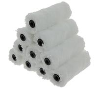 Coral 41881 Aspire 4 inch 10 piece Pack Paint Mini Roller Covers Professional 15MM Long Pile Sleeve Premium Microfibre for Semi-Smooth Plus Textured Surfaces with Trade Emulsion or Gloss Pure White