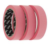 Coral 71600 Precision Masking Tape Low Tack Clean Edges on Sensitive Surfaces Pink Washi Paper 1 inch 25M roll 3 Piece Pack Set