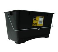 Coral 73321 Essentials Plastic Paint Scuttle Container with Metal Handle for Paints and Paste 10 Litre, Black