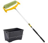 Coral Alberta 12 Inch Masonry & Render Paint Roller Set Ext Pole 0.6-1.2M With 15L Scuttle