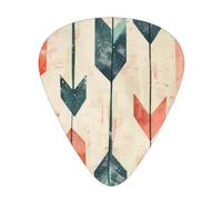 Coral And Teal Arrows - Guitar Picks-12 Pack Includes Thin, Medium & Heavy Gauges, Best Gift for Guitar Lovers