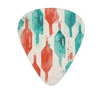 Coral And Teal Arrows - Guitar Picks-12 Pack Includes Thin, Medium & Heavy Gauges, Best Gift for Guitar Lovers