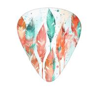 Coral And Teal Arrows - Guitar Picks-12 Pack Includes Thin, Medium & Heavy Gauges, Best Gift for Guitar Lovers