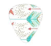 Coral And Teal Arrows Premium Bass Electric Guitar Picks,Guitar Plectrum For Unparalleled Musical Experience
