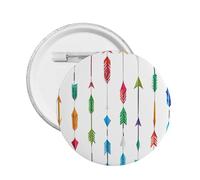 Coral and Teal Arrows -Print Custom Round Enamel Pin - Alloy Metal Lapel Badge For Jacket, Bag, Gift Idea.