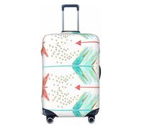 Coral and Teal Arrows Print Luggage Cover,Fashion Suitcase Protector Washable Scratch Resistant, Black, Small
