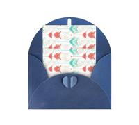 Coral And Teal Arrows Printing Holiday Love Buckle Pearl Paper Envelopes Greeting Vertical Thinking Of You Cards 6 X 4 Inch
