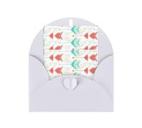 Coral And Teal Arrows Printing Holiday Love Buckle Pearl Paper Envelopes Greeting Vertical Thinking Of You Cards 6 X 4 Inch