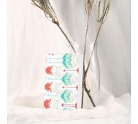 Coral And Teal Arrows Printing Vertical Love Buckle Pearl Paper Holiday Greeting Card With Envelopes For Friends, Family