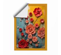 Coral Blooms in Color Botanical Unframed Wall Art Print A4 (29.7×21cm), Wall Decor for Living Room, Bedroom, Office & Home, Art Gift