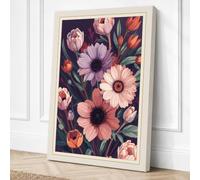 Coral Blooms in Darkness Canvas Wall Art Print 18x12 Inch (46 x 30 cm)