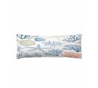 Coral Coastal Body Pillow Cover 20 x 54 Inch Decorative Pillow Cover Summer Beach Starfish Nautical Shell Lumbar Pillowcase Seasonal Rectangle Cushion Case for Couch Sofa Bed Living Room