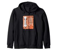 Coral Color Connected Coral Graphic Zip Hoodie