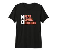 Coral Color NO Excuses-Fear-Limits Coral Graphic Premium T-Shirt