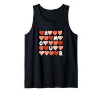 Coral Color Spell Out The Love Coral Graphic Tank Top