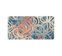 Coral Coloured Patterns Desk Mat Waterproof Writing Mouse Pad Large Office Desk Pad Protector Non-Slip Laptop Desk Protector Desk Blotter Rubber Keyboard Mat for Work Home Decor 12" X 24"