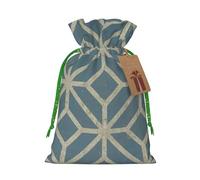 Coral Coloured Patterns Linen Drawstring Gift Bag Xmas Party Candy Bag Reusable Storage Pouches