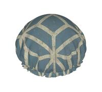 Coral Coloured Patterns Print Shower Cap Reusable Bath Cap Double Layer Bath Hair Caps, Keeps Hair Dry, Fits All Head