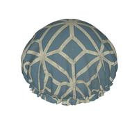 coral coloured patterns Printed Shower Cap, Double Layer Hair Cover For Bathing, Reusable Headgear For Long Hair