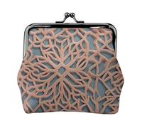 Coral Coloured Patterns Small Coin Purse For Women Girls Pu Leather Change Purse Wallets Key Bags Kiss-Lock Mini Coin Pouch For Women Girls