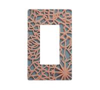 coral coloured patterns Wall Plate Cover 1 Gang Light Switch Cover Decorative Single Duplex Wall Plates Standard Size Decorator Blank Electrical Switch Plate Cover for Electrical Outlets