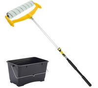 Coral Columbia 12 Inch Microfibre, Emulsion Paint Roller Set Extension Pole 0.6-1.2M With 15L Scuttle