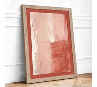 Coral Divisions Abstract Framed Wall Art Print A4 (29.7×21cm) Oak, Wall Decor for Living Room, Bedroom, Office & Home, Ready to Hang, Art Gift