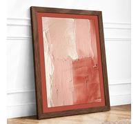 Coral Divisions Abstract Framed Wall Art Print A4 (29.7×21cm) Walnut, Wall Decor for Living Room, Bedroom, Office & Home, Ready to Hang, Art Gift