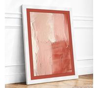 Coral Divisions Abstract Framed Wall Art Print A4 (29.7×21cm) White, Wall Decor for Living Room, Bedroom, Office & Home, Ready to Hang, Art Gift
