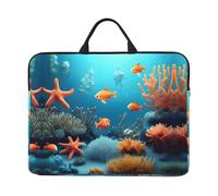 Coral Fish Underwater 14-Inch Laptop Sleeve with Water-Repellent Oxford Fabric, Shock-Absorbing Pearl Cotton