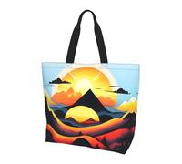 Coral Fish underwater Printed tote bag, shoulder bag, suitable for travel, beach, and everyday shopping., Sunrise Mountain, One Size
