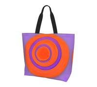 Coral Fish underwater Printed tote bag, shoulder bag, suitable for travel, beach, and everyday shopping., Orange Circle Centre, One Size