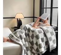 Coral fleece blanket, blue stripes, soft and comfortable, universal for all seasons, double-sided warm blanket, luxury large coral fleece blanket, suitable for beds, sofas, chairs, couches(C,120*200cm