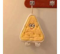 Coral Fleece Hand Towel 19x19cm Hanging Loop Cartoon Pattern Peach Color | Embroidery process for lasting designs Suitable size for kitchen and bathroom Thick absorbent construction