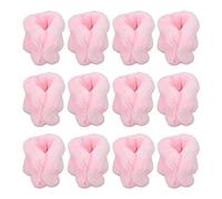 Coral Fleece Heatless Hair Rollers - Hair Curlers for Stylistics - 12pcs Pink Curling Tool for Long and Short