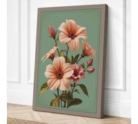 Coral Flowering Plant Canvas Wall Art Print 18x12 Inch