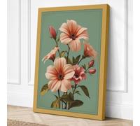 Coral Flowering Plant Canvas Wall Art Print 24x16 Inch