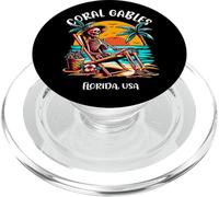 Coral Gables Florida Funny Skeleton in the Hot Sun Design PopSockets PopGrip for MagSafe