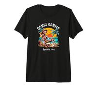 Coral Gables Florida Funny Skeleton in The Hot Sun Design Premium T-Shirt
