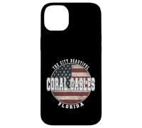 Coral Gables Florida, Vintage American flag Case for iPhone 14 Plus