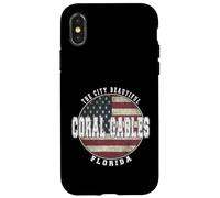 Coral Gables Florida, Vintage American flag Case for iPhone X/XS