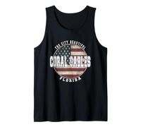 Coral Gables Florida, Vintage American Flag Tank Top