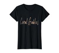 Coral Gables Florida Vintage Elegant Design Value Graphic T-Shirt, Women, Black, S