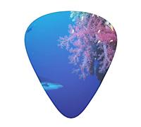 Coral Guitar Picks 12 Pcs Classical Triangle Guitar Plectrums Includes Thin, Medium & Heavy Gauges 3 Sizes for Bass Electric Acoustic Guitars Ukulele with Organizer Storage Box