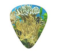 Coral Guitar Picks 12 Pcs Classical Triangle Guitar Plectrums Includes Thin, Medium & Heavy Gauges 3 Sizes for Bass Electric Acoustic Guitars Ukulele with Organizer Storage Box