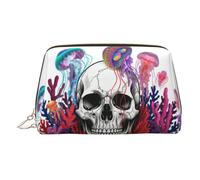 Coral Haze Print Halloween Makeup Bag Small Storage Bag | Add Spooky Halloween Charm To Your Daily Routine, Compact Travel Cosmetic Bag, Fun Halloween Present