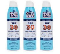 Coral Isles SPF 30 Sun Protection Spray - Broad Spectrum Grape/UV Protection - Complies with Hawaii Barrier Law 104 (Without Oxibenzone and Octinoxate) - Non-Grease, Frag Free
