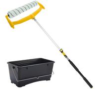 Coral Manitoba 15 Inch Microfibre, Emulsion Speedy Paint Roller Set Extension Pole 0.6-1.2M With 25L Scuttle